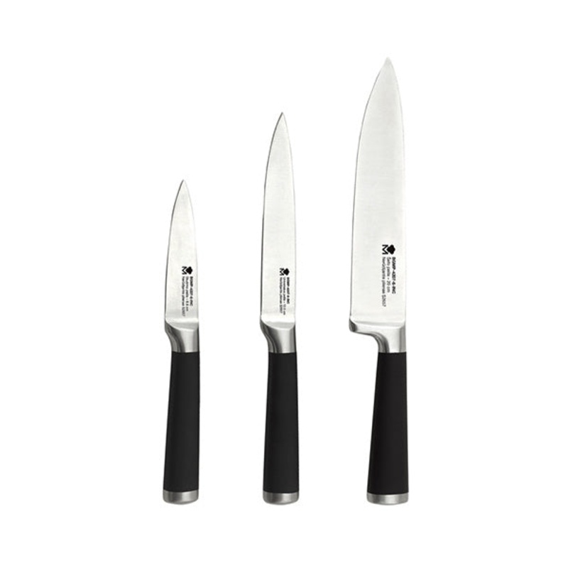 MasterPro, Set Of 3 Stainless Steel Kitchen Knives – BGMP-4207-6-IN