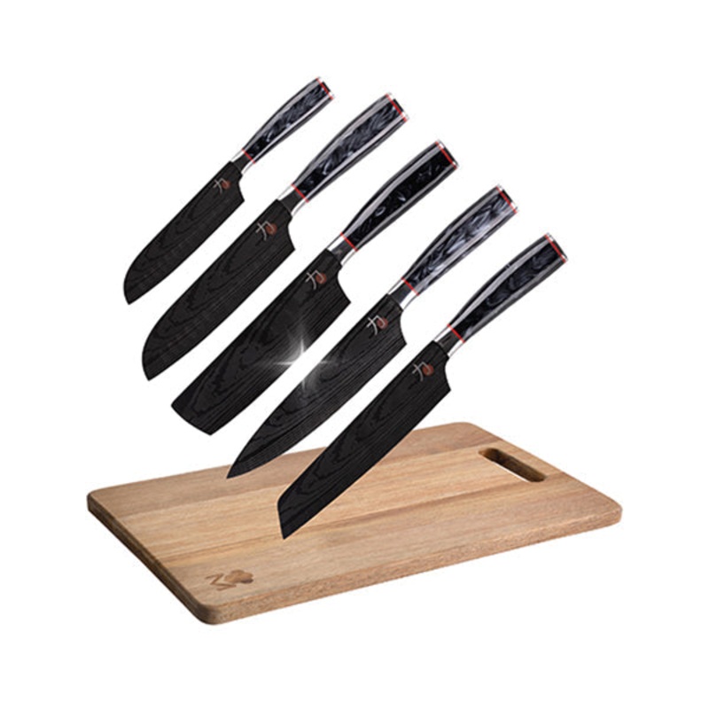 MasterPro, Set of 5 Stainless Steel + 1 Chopping Board – BGKIT-0025