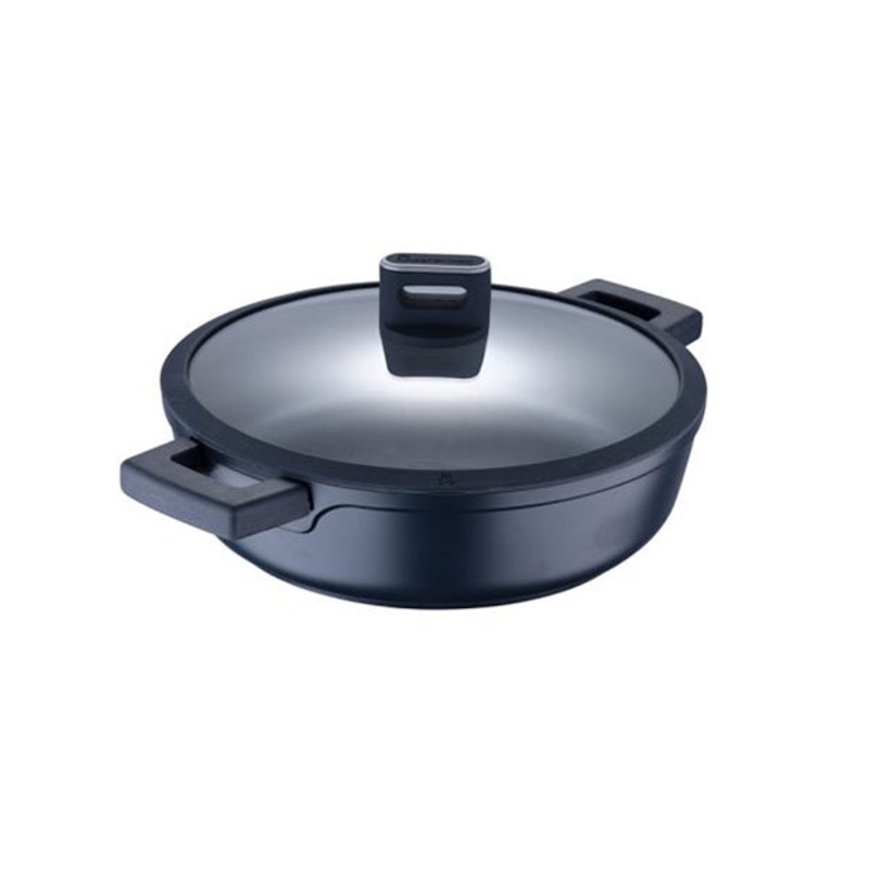 MasterPro, Shallow Pot 28X8.0Cm Cast Aluminium W/Lid Ind Indigo – BGMP-7981