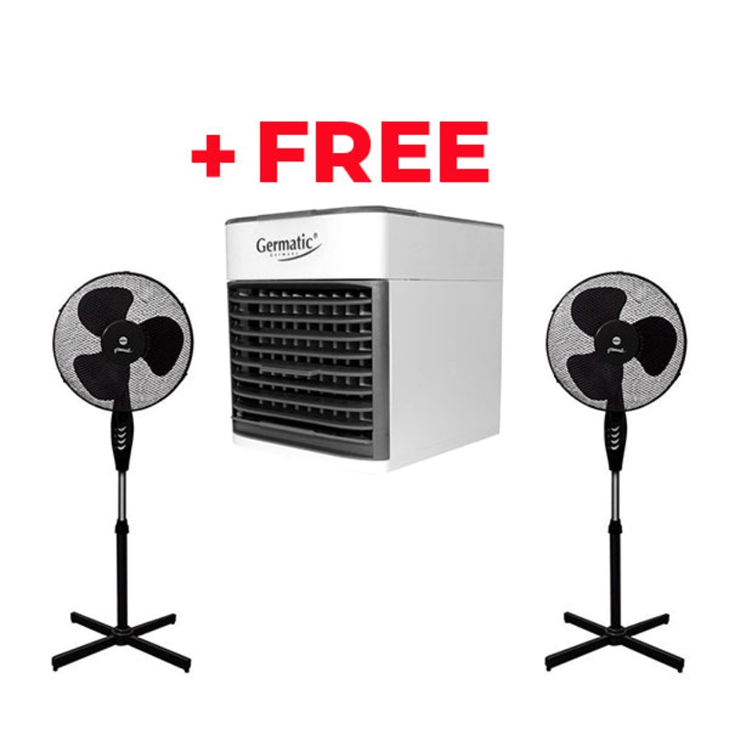 2 Eldom Wind Fan (WG50) + FREE Germatic Mini Air Cooler (AC-3.5.805.1)