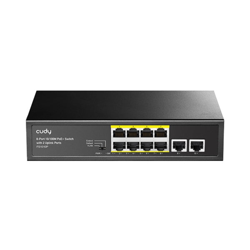 Cudy, 8-Port 10/100M PoE+ Switch with 2 Uplink Ports – FS1010P