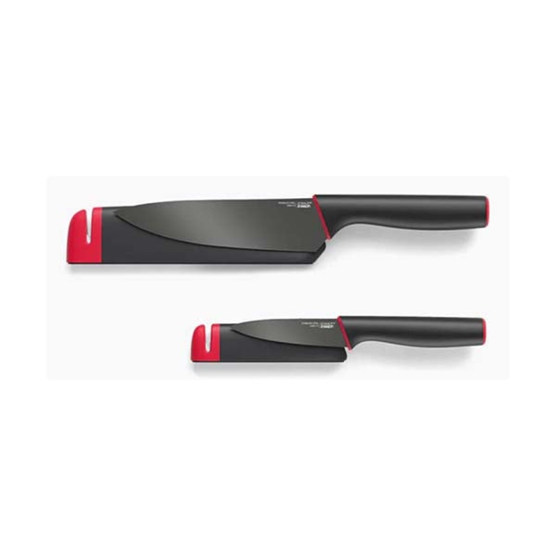 Joseph Joseph, 10146, Slice & Sharpen Set of 2 Knives with Sharpening Sheaths