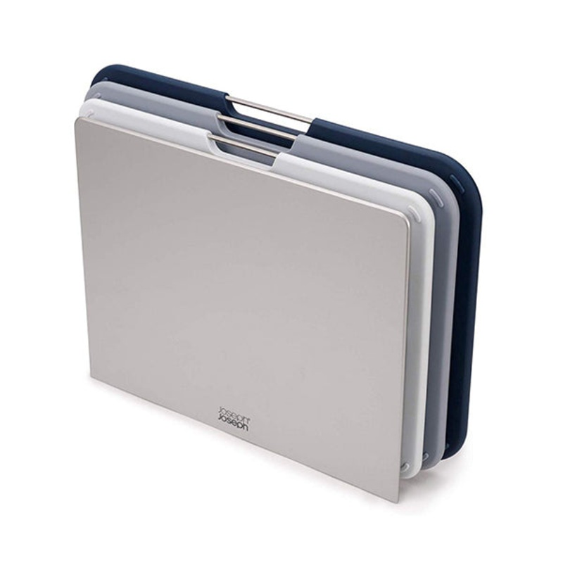 Joseph Joseph, 60147, Nest Plastic Cutting Set with Storage Stand 3 Different Sized Boards, Large