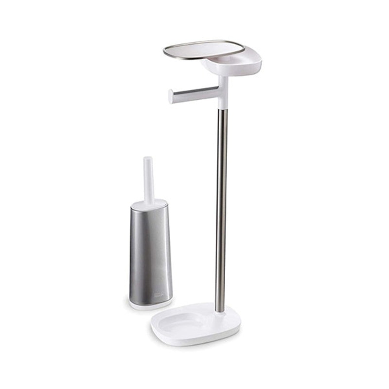 Joseph Joseph, 70519, EasyStore Butler Toilet Paper Holder Stand and Flex Toilet Brush with Shelf and Drawer