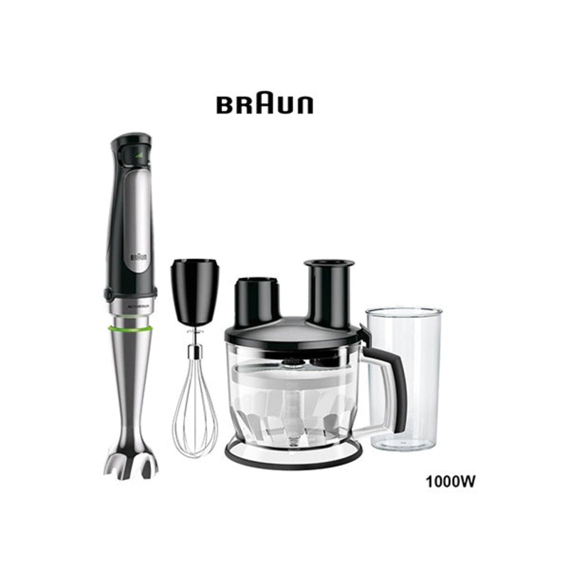 Braun Hand Blender Multiquick 7 1000W With 600Ml Bpa-Free Beaker, 1.5L Food Processor, Whisk, Easy Smartspeed, Splashcontrol & Powerbell PlUS Technology