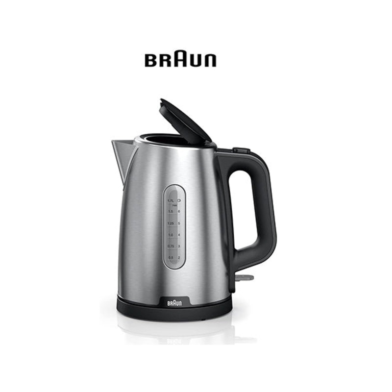 Braun PurShine Water kettle, 2200W 1.7L Capacity, Black, Stainless Steel