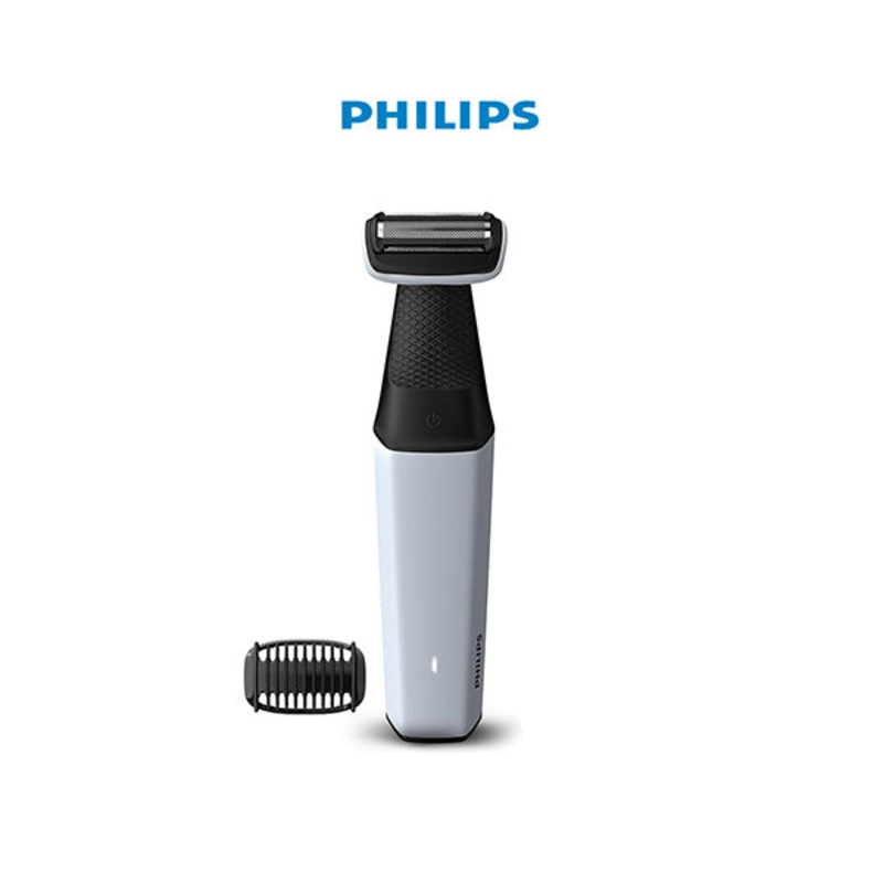 Philips Body Trimmer for Clinically Tested for Sensitive Skin, Patented Pearl Tip & Hypoallergenic foil Skin Safe Grooming Trim or Shave Basis Your Style Showerproof