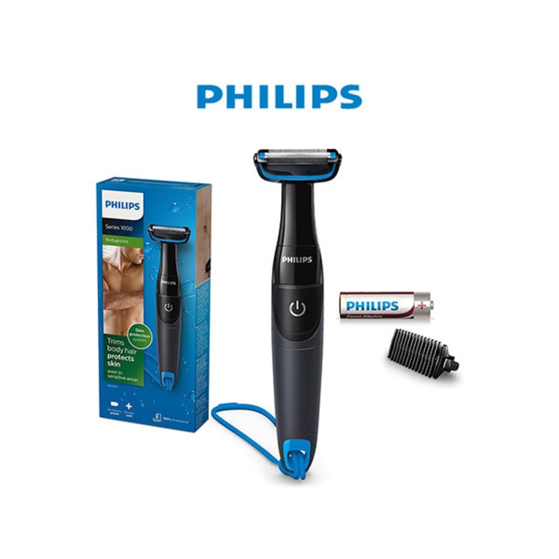 Philips Bodygroom BG1024/16 | Showerproof Groin & Body Trimmer | Bidirectional Trimmer, Skin Protection System | AA Battery Included