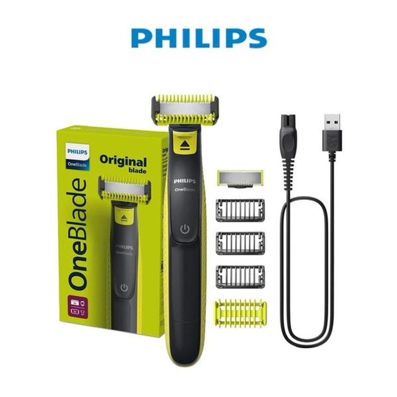 Philips OneBlade Face & Body QP2824 | Dual-Sided Blade | Unique OneBlade Technology | 45min Cordless | Waterproof | Electric Beard Trimmer & Shaver