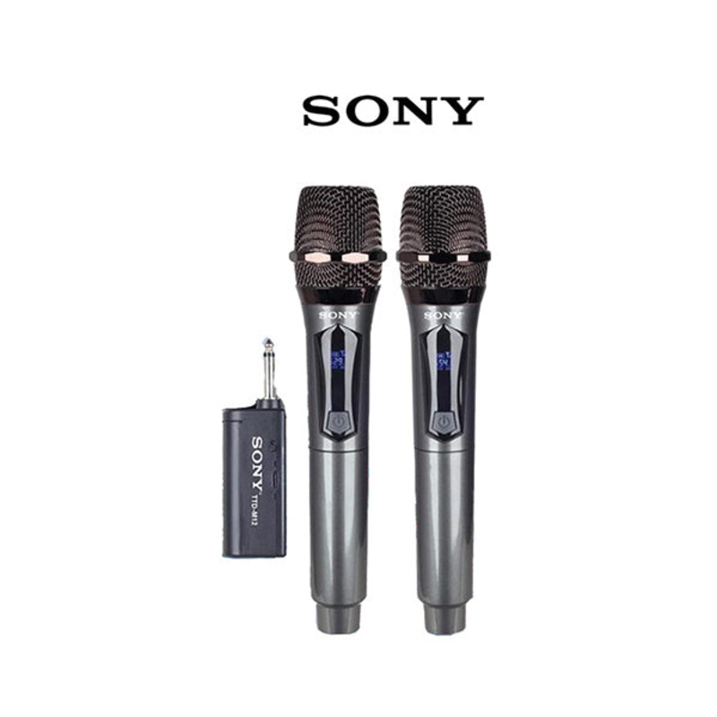 Sony M12 Professional Wireless Twin Microphone System UHF Mic 1 Pair (Dual Mic) for Karaoke Vocal – 2 Handheld Mic, Copy Grade AAA