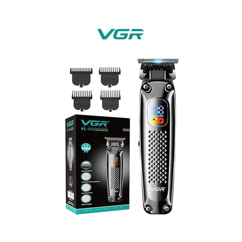 VGR Limited Edition Professional Hair Clipper, Trimmer for men with Digital LED Display,4 Cutting Combs,180 min Runtime,1400 mAh Lithium Battery