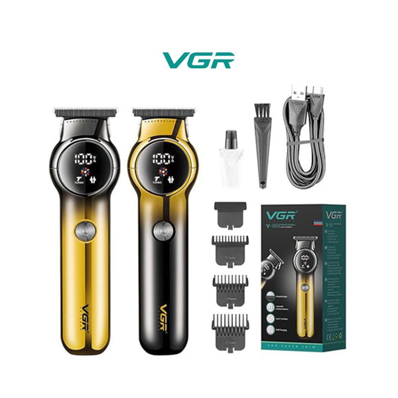VGR Professional Hair Clipper Corded & Cordless with LED Display & Turbo Mode Function | Runtime: 180 min Trimmer for Men – V-989