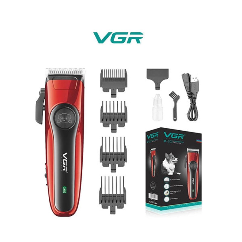 VGR V-202 Professional Cord & Cordless Pet Clipper Runtime: 150 minutes Grooming Kit for Pets