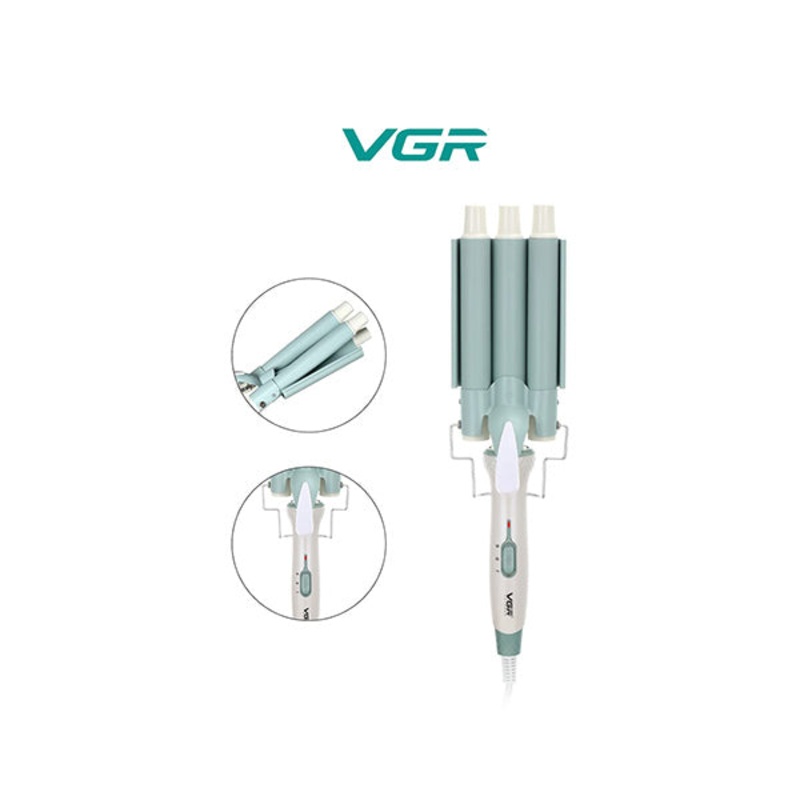 VGR V-595 Professional Electric Hair Curler | Stylish Hair Styling 3 Barrel Professional Hair Curler with 220 C Max Heat Setting