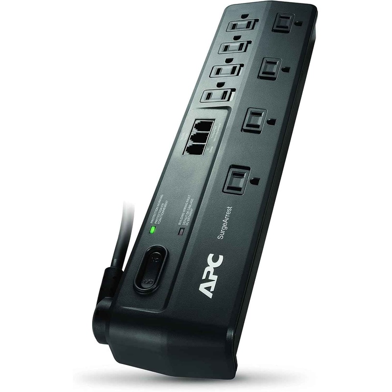 APC 8 OUTLET ESSENTIAL SURGE PROTECTOR, BLACK
