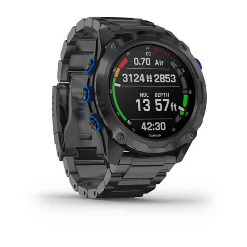 GARMIN DESCENT MK2I, GPS DIVE COMPUTER, TI BAND, T1 BUNDLE, EMEA, BLACK