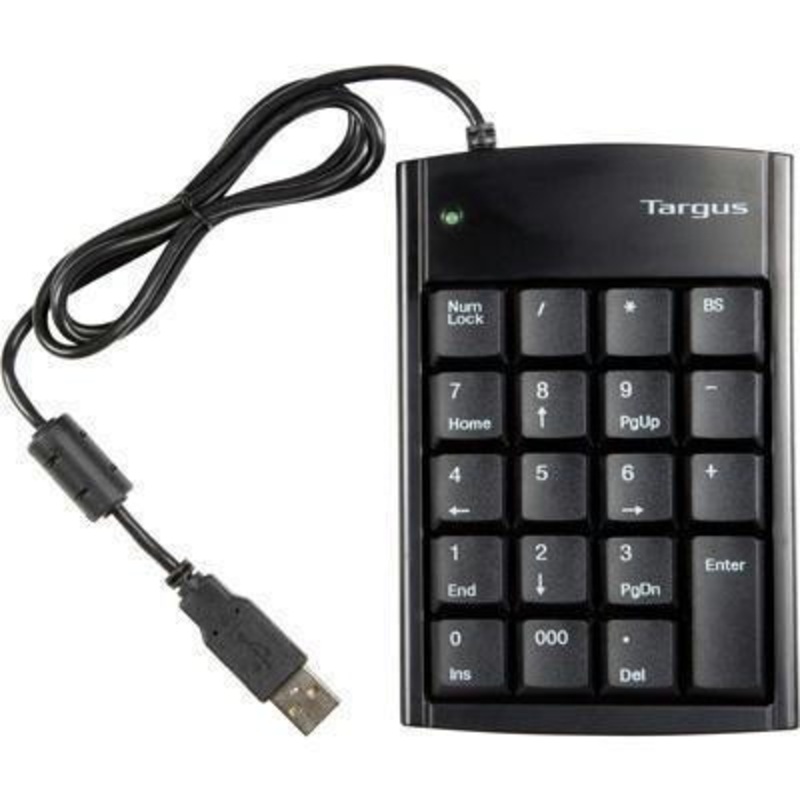 TARGUS ULTRA MINI 19KEY NUMERIC KEYPAD WITH USB HUB, BLACK