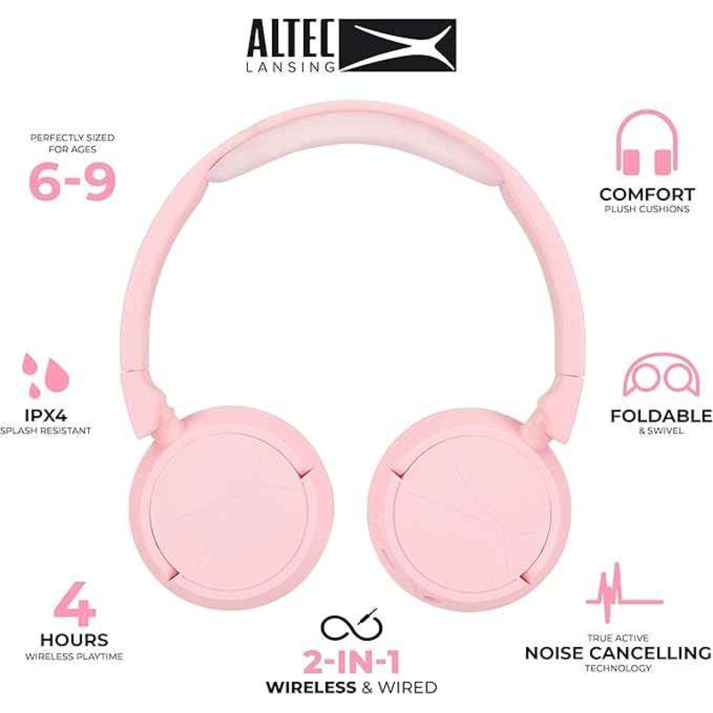 ALTEC LANSING 2 N 1 WIRELESS HEADPHONE,PINK