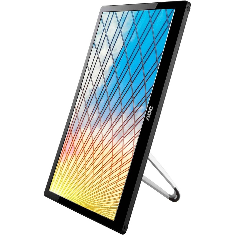 AOC E1659FWU ULTRA SLIM PORTABLE 15.6HD 60HZ, BLACK, FACTORY REFURBISHED