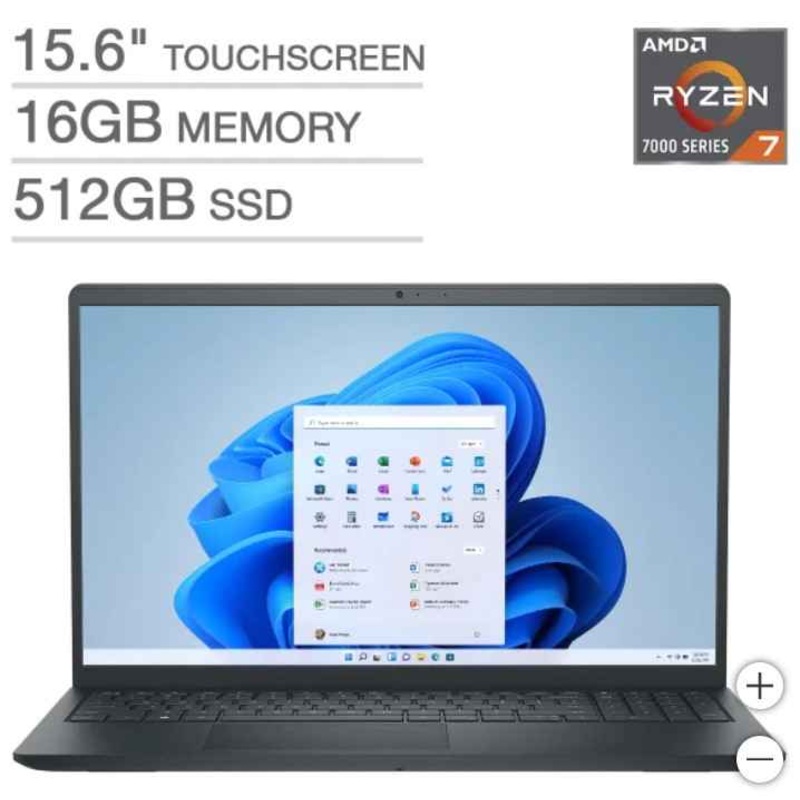 DELL INSPIRON15-3535, 15, 6 FHD TOUCH, RYZEN 7-7730U, 16GB, 512GB SSD, W11, BLACK