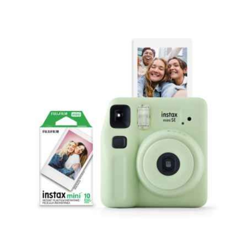 FUJIFILM INSTAX MINI SE INSTANT CAMERA WITH BONUS 10 PACK MINI FILM, GREEN