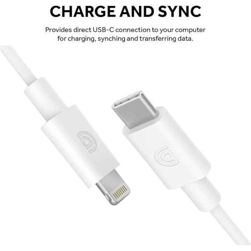 GRIFFIN 6FT LIGHTNING TO USB-C CHARGING CABLE,WHITE