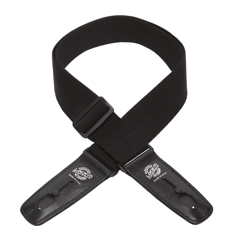 Lock-It Straps Cotton Series Guitar Strap LIS-013C2-BLK – Black