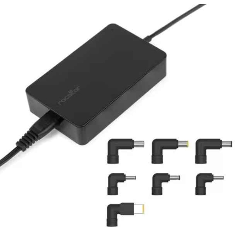 ROCSTOR 90W AC UNIVERSAL LAPTOP CHARGER 9 TIPS, BLACK