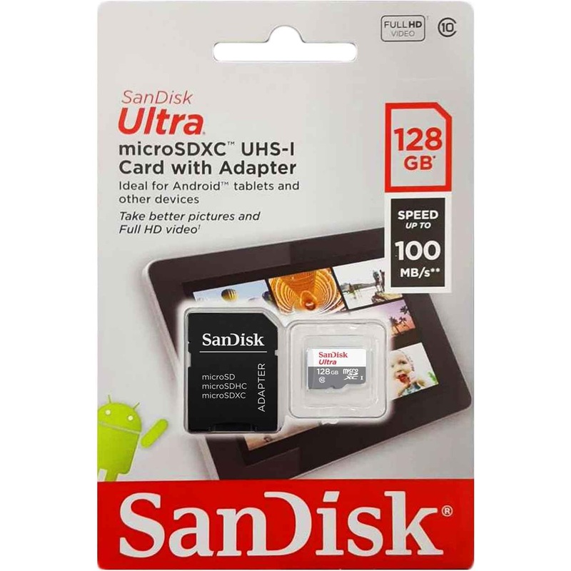 SANDISK ULTRA-FLASH MEMORY CARD 128GB WITH ADAPTER, BLACK