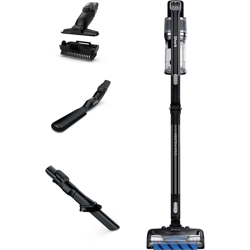 SHARK IZ682H VERTEX PRO CORDLESS STICK VACUUM WITH IQ DISPLAY, DUOCLEAN POWERFINS  MULTIFLEX, BLACK