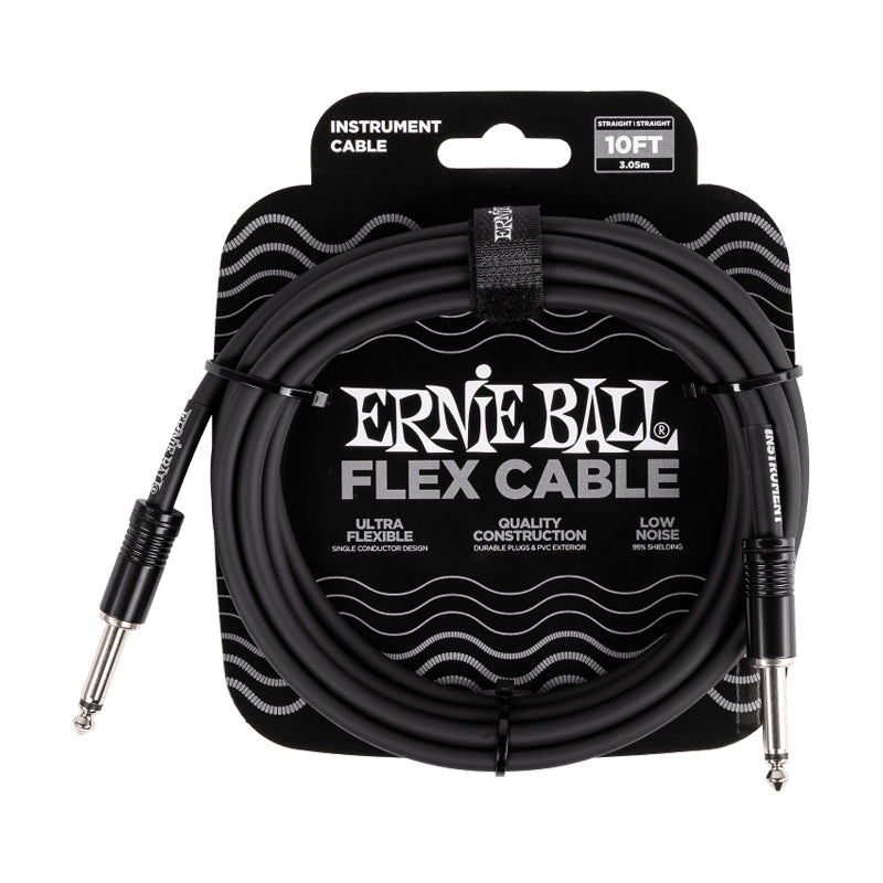 Ernie Ball P06434 Flex Instrument Cable Straight/Straight 10ft – Black