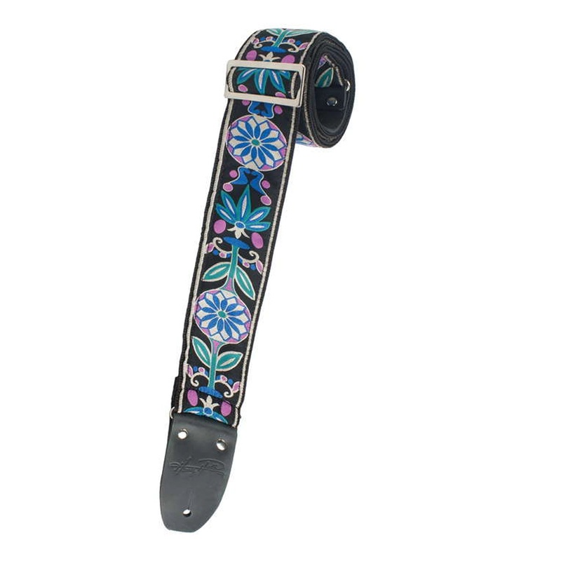 Henry Heller 2 Woven Jacquard Strap – Blue & Purple Blossom
