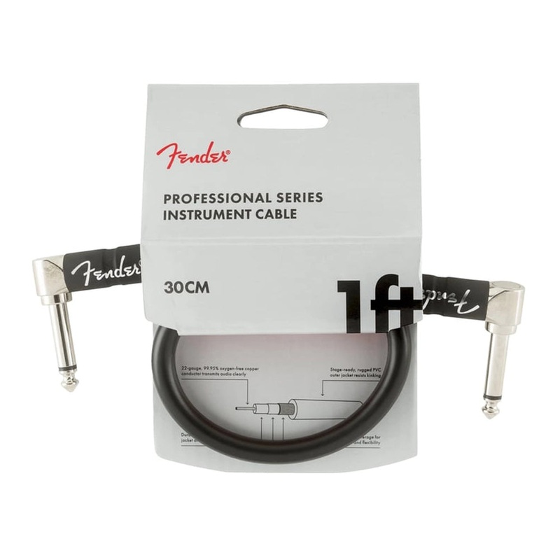 Fender Professional Series Right Angle to Right Angle Instrument Cable – 1 ft