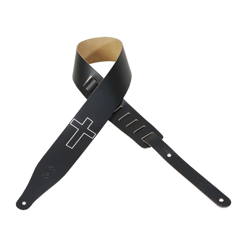 Levy’s M17CHC Chrome-Tan Leather Guitar Strap – Black