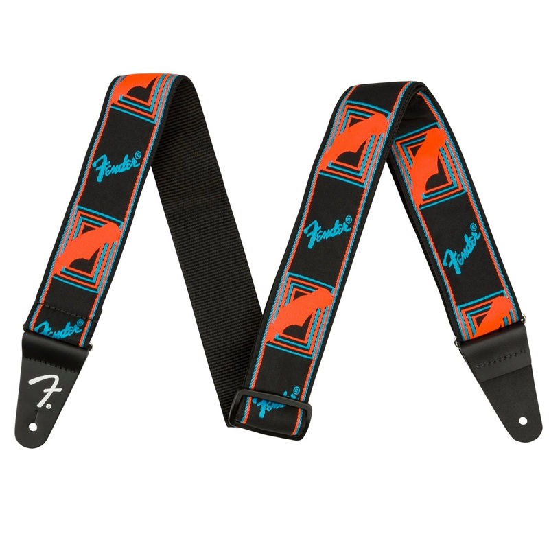 Fender Neon Monogram Guitar Strap – Blue/Orange