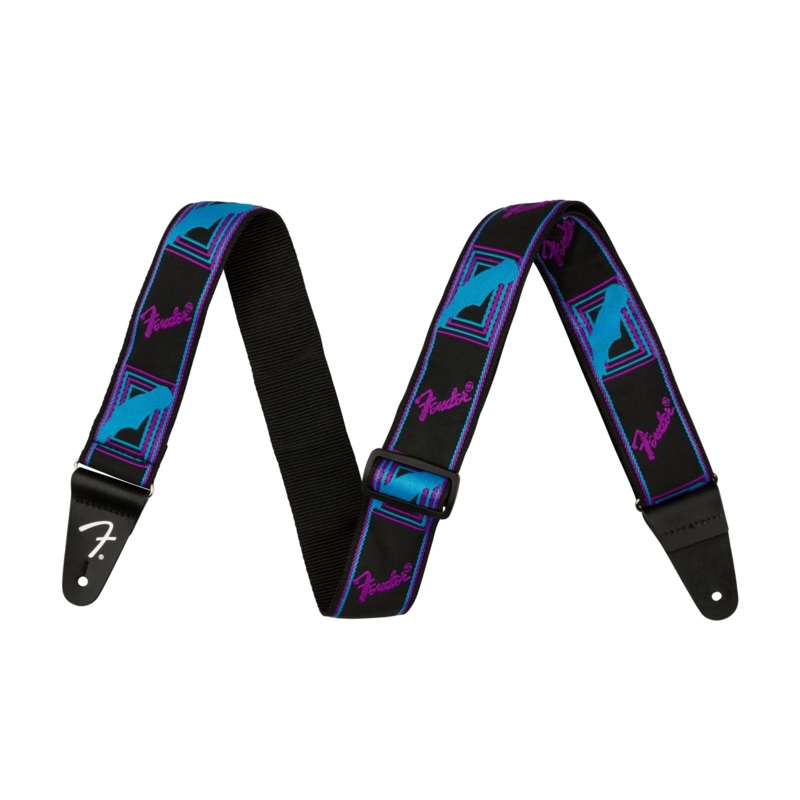 Fender Neon Monogrammed 2-Inch Guitar Strap – Blue And Purple