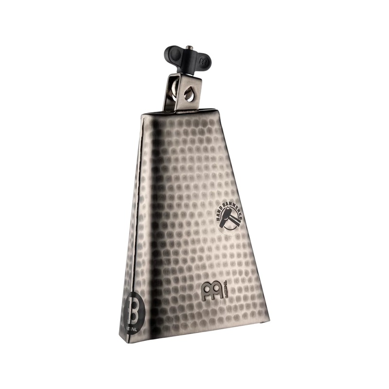 Meinl 8 Big Mouth Hand Hammered Steel Cowbell- Steel Color Finish