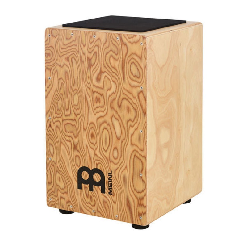 String Cajon with Pickup, Makah Burl Front Plate