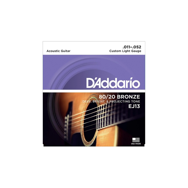 D’Addario Daddario EJ13 80/20 Bronze Custom Light Acoustic Guitar Strings
