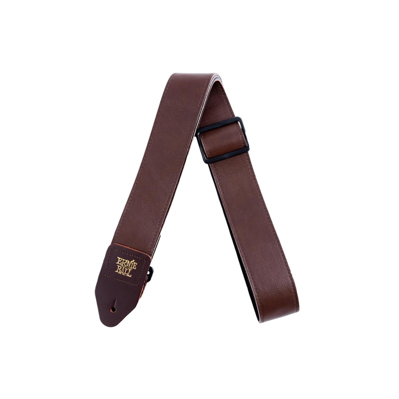 Ernie Ball 2 Tri Glide Italian Leather Strap Brown 2 in.
