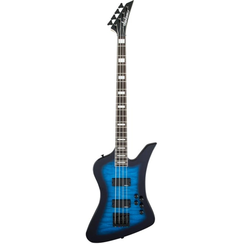 Jackson JS Series Kelly Bird JS3Q 4-String Electric Bass – Transparent Blue Burst