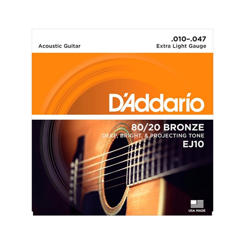 D’Addario EJ10 80/20 Bronze Extra Light Acoustic Guitar Strings