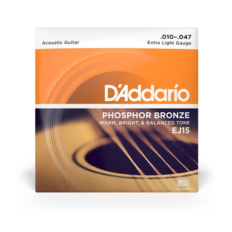D’Addario EJ15 Phosphor Bronze Extra Light 10-47 Acoustic String Set