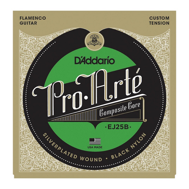 D’Addario EJ25B Pro-Arte Composites Flamenco Guitar Strings – Black Nylon