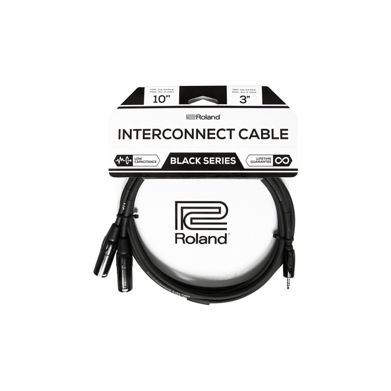 Roland Interconnect Cable-3.5mm-Dual XLR (Male) 10 ft.