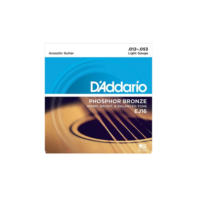D’Addario EJ16 Phosphor Bronze Light Acoustic Guitar Strings Set