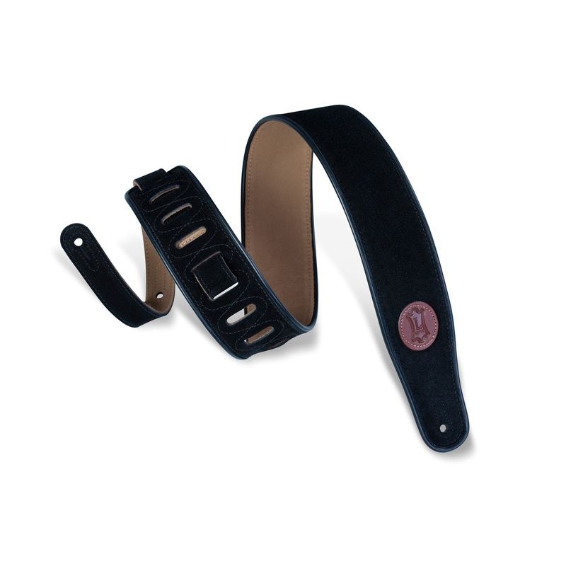 Levy’s 2.5 Wide Suede Guitar Strap Black