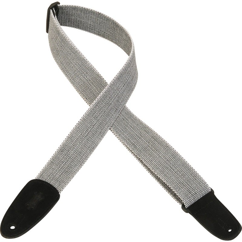 Levy’s 2  Adjustable Length Tweed Guitar Strap Suede Leather Ends White