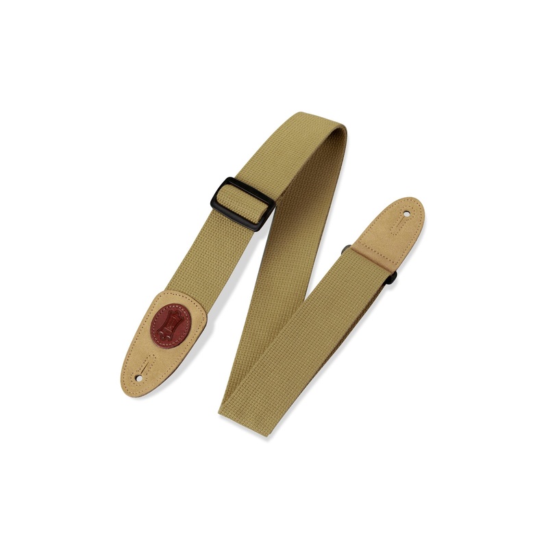 Levy’s 2 Wide cotton Guitar Strap with Suede Ends Tan