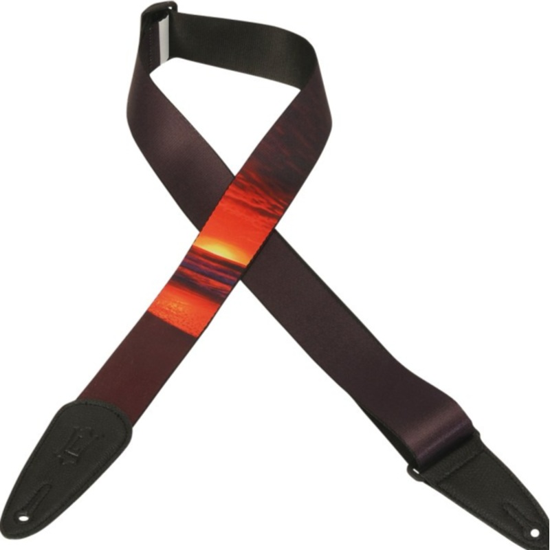 Levys 2 Wide Polyester Guitar Strap Beach Sunset Pattern